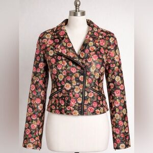 Xhilaration Floral Vegan Leather MotoJacket
Bold Girly Punk Boho Statement Piece